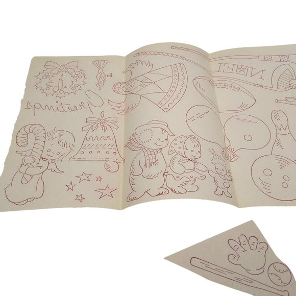 Vintage Christmas Holiday Transfer Patterns, MCM Workbasket Iron On Transfers - Picture 3 of 3